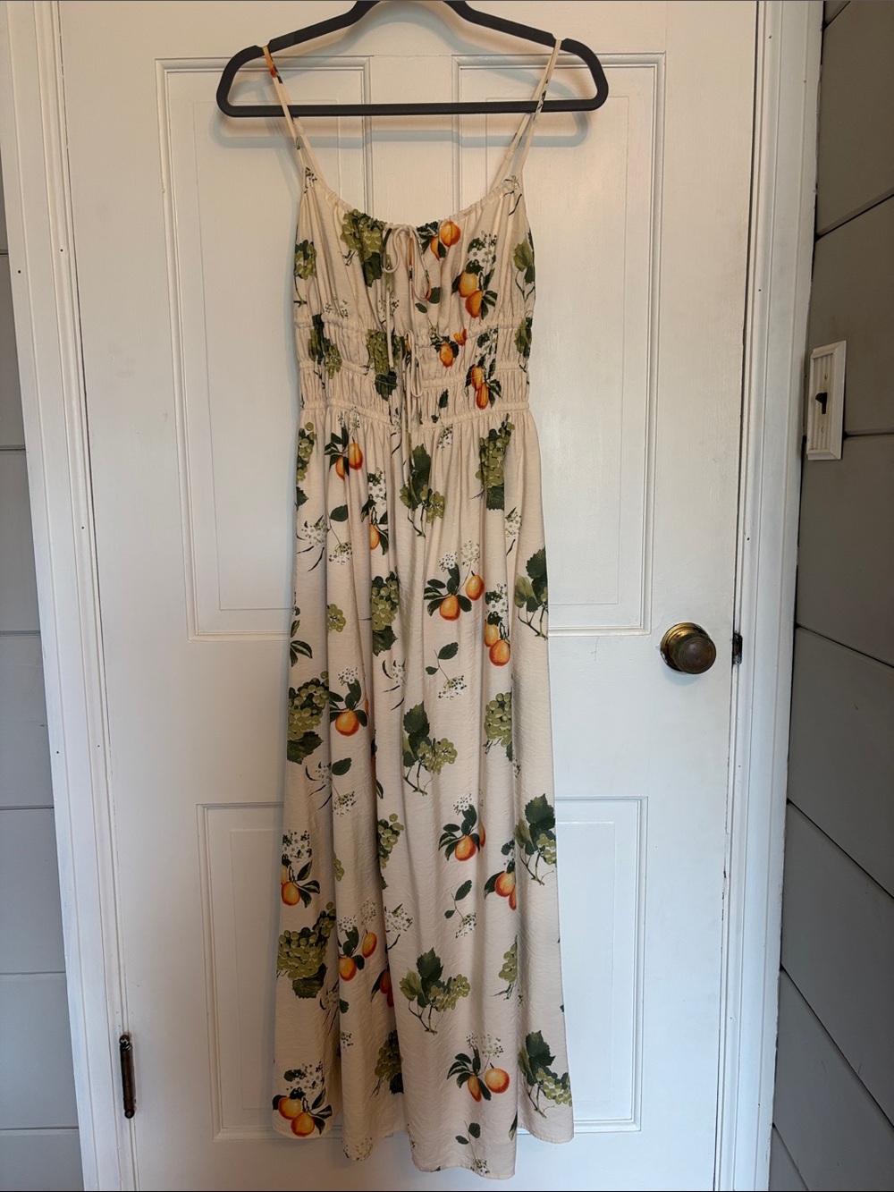 Abercrombie & Fitch Cream Maxi Dress with Fruit Print